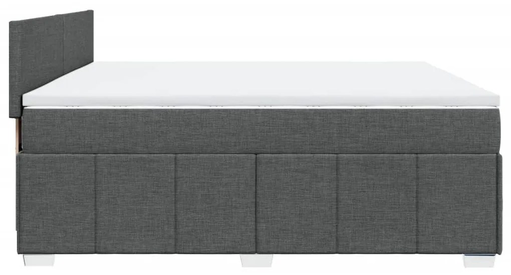 Cama com molas/colchão 200x200 cm tecido cinzento-escuro