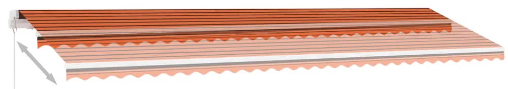 Toldo retrátil manual independente 600x300cm laranja e castanho