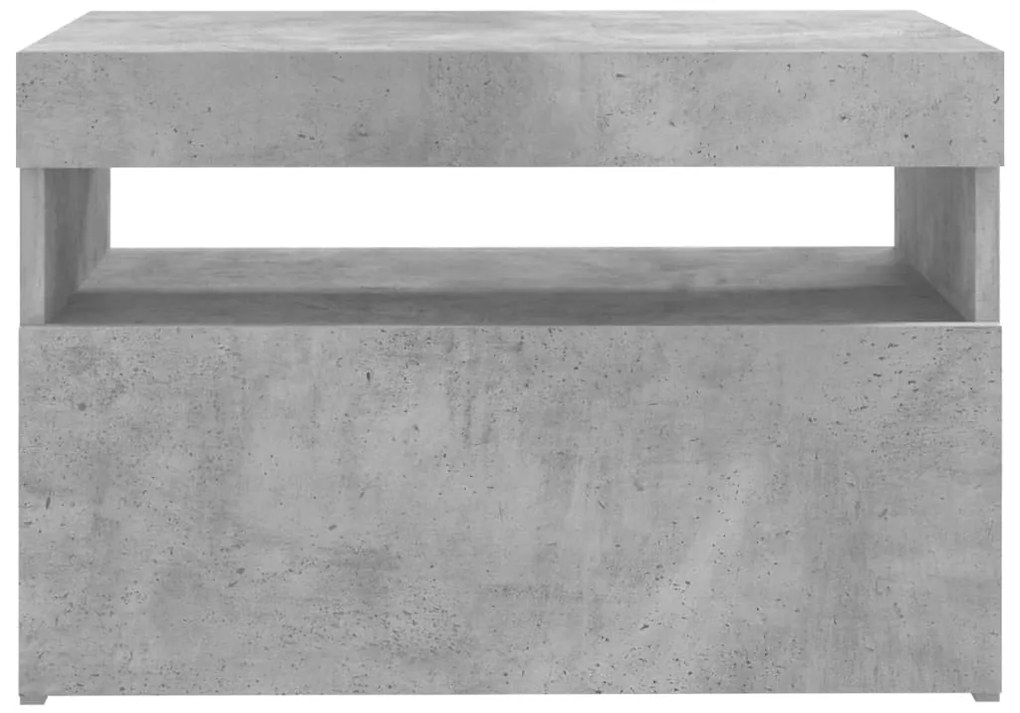 Móvel de TV com luzes LED 60x35x40 cm cinzento cimento