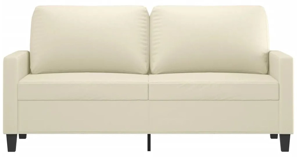 Sofá de 2 lugares 140 cm couro artificial cor creme