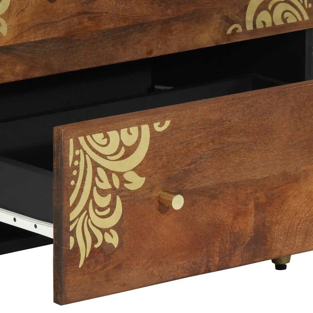 Aparadores vidaXL 2 pcs Castanho Mel 60x33.5x75 cm Madeira Maciça