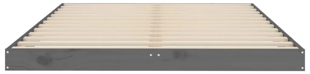 Estrutura cama pequena de casal 120x190 cm pinho maciço cinza