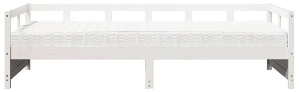 Sofá-cama com colchão 90x200 cm madeira de pinho maciça branco