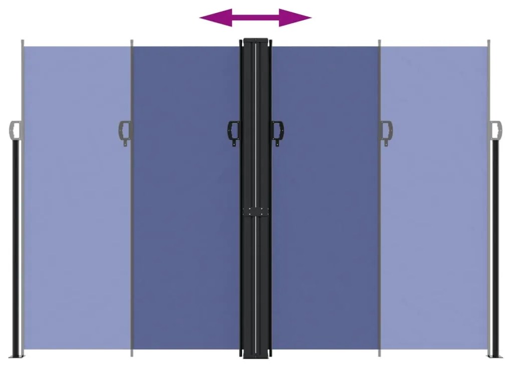 Toldo lateral retrátil 220x1000 cm azul