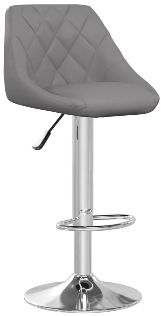 Bancos de bar 2 pcs couro artificial cinzento