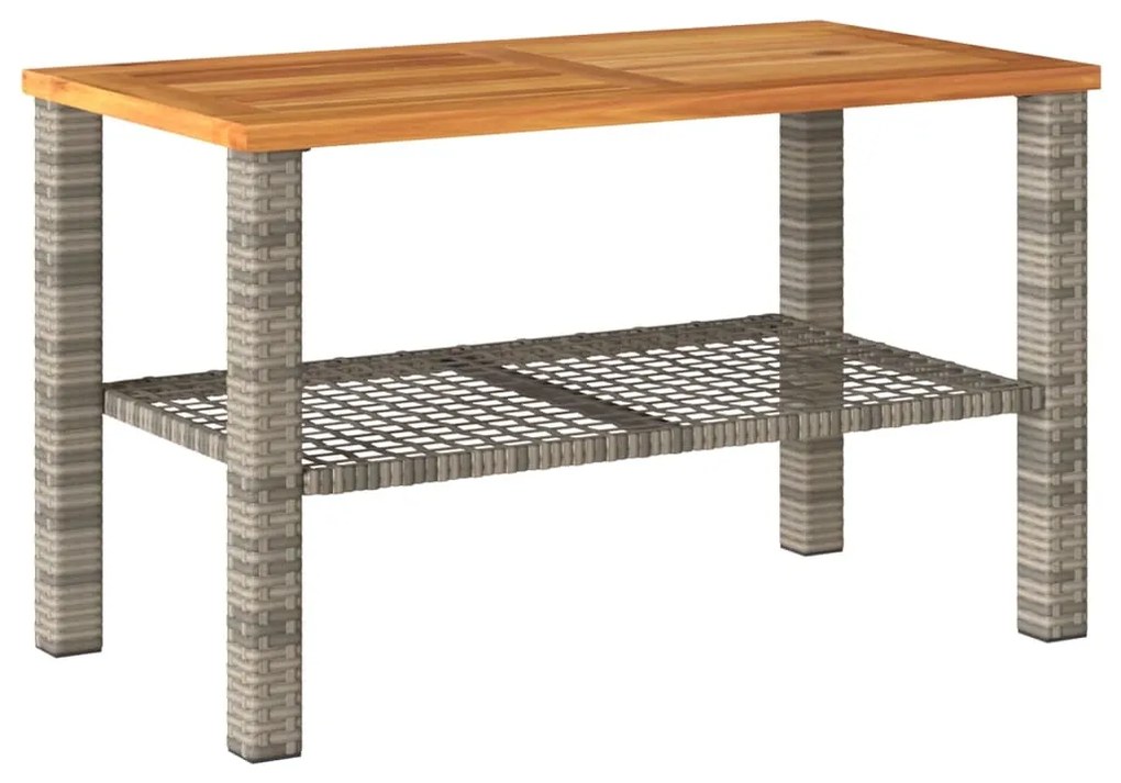 4 pcs conjunto lounge de jardim c/ almofadões vime PE cinzento