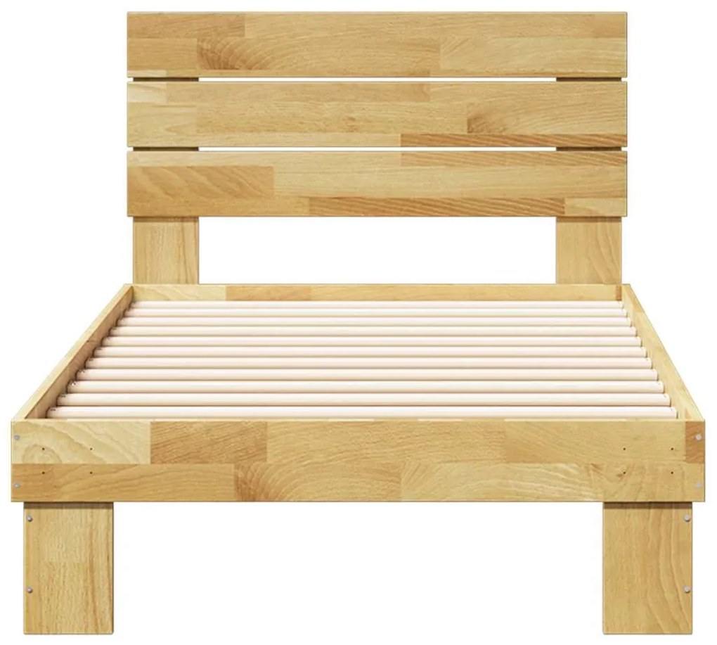 Estrutura cama cabeceira sem colchão 75x190 cm maciça carvalho