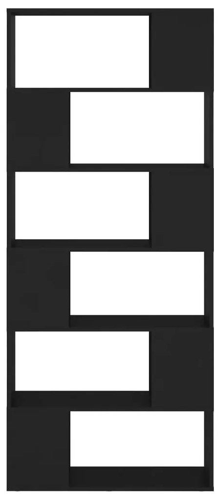 Estante/divisória 80x24x186 cm derivados de madeira preto