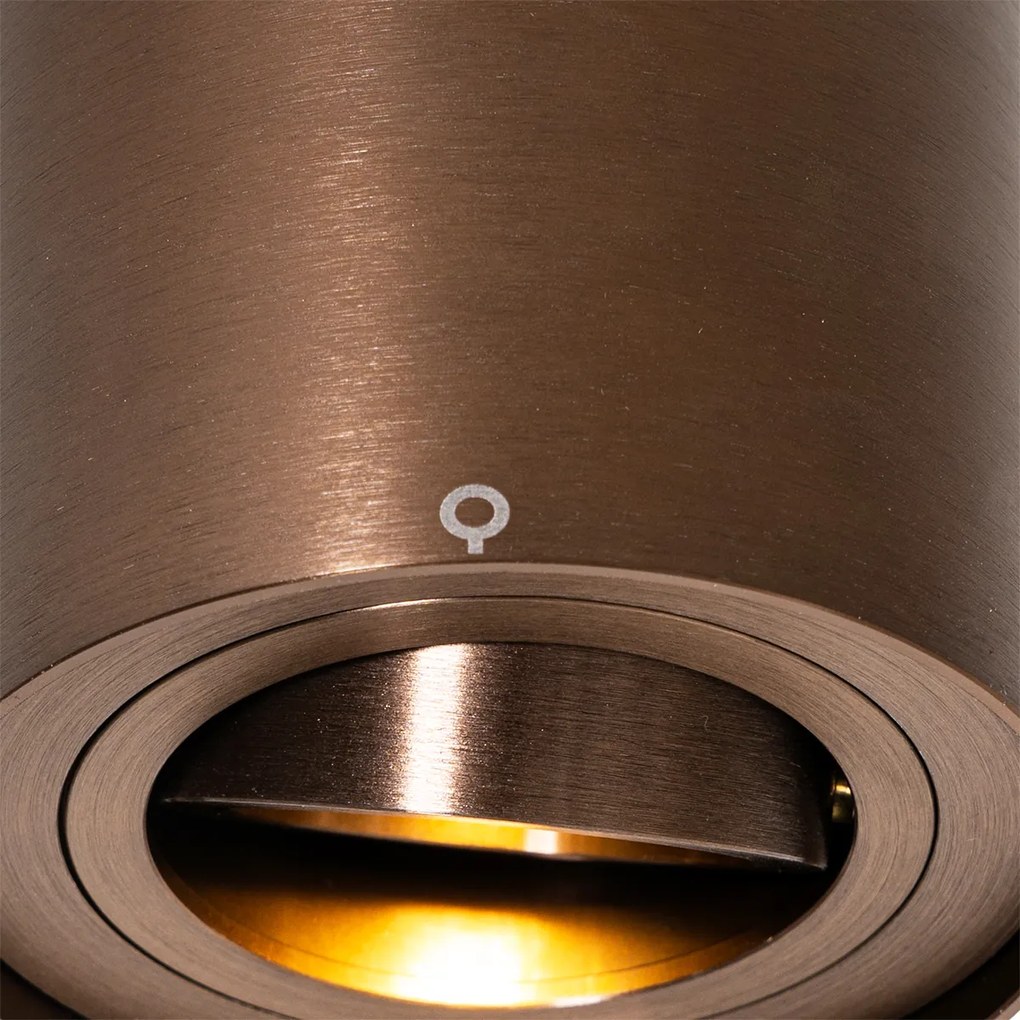 Foco de teto moderno bronze escuro inclinável e rotativo - Rondoo Up