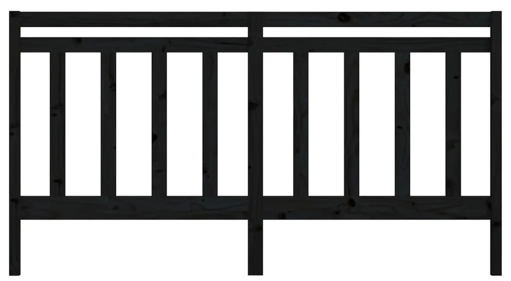 Cabeceira de cama 186x4x100 cm pinho maciço preto