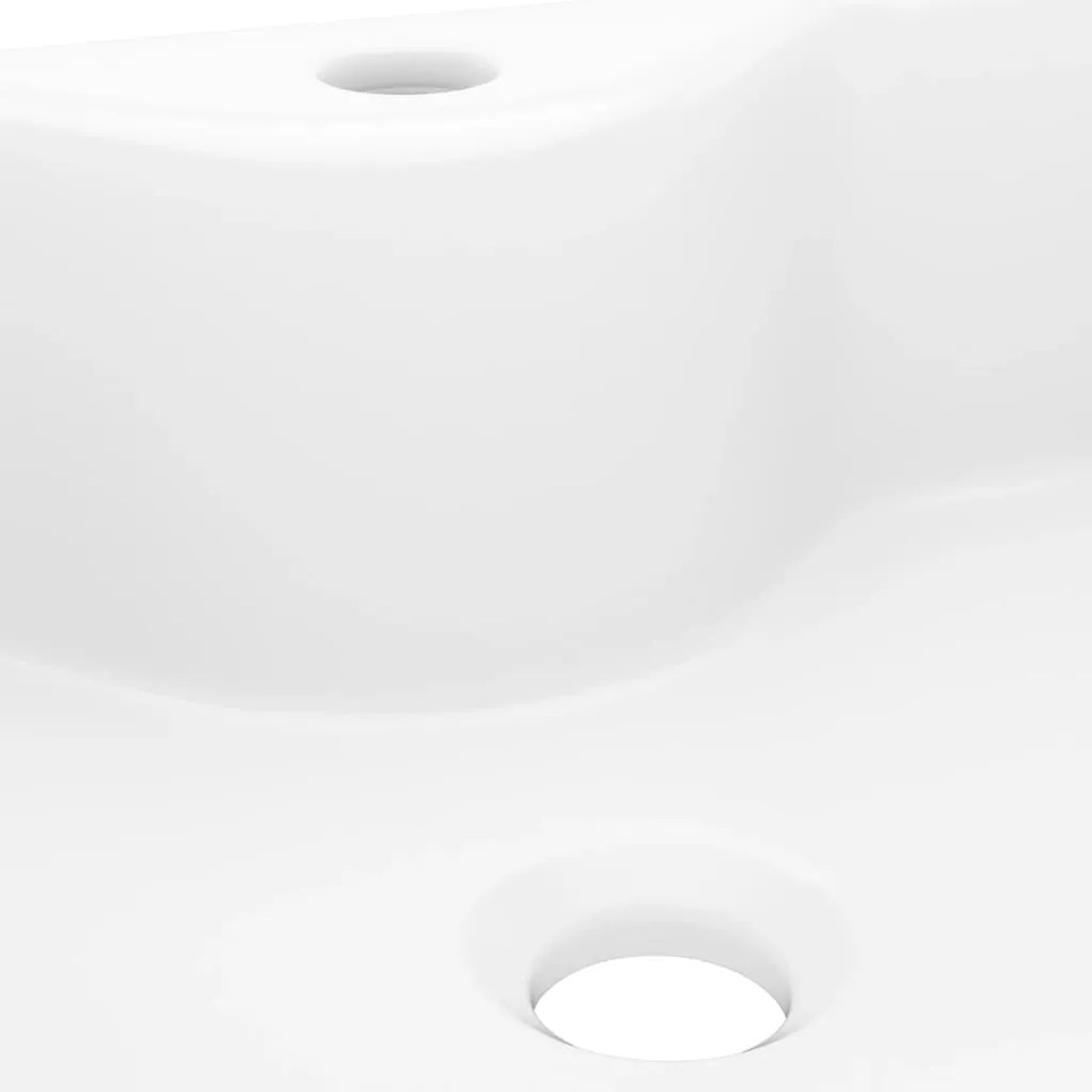 Lavatório cerâmica redondo com furo para torneira, quadrado,branco