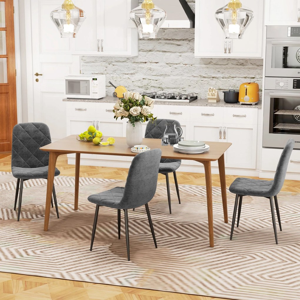 Conjunto de 4 Cadeiras de Jantar Modernas Cadeiras de Cozinha Estofada