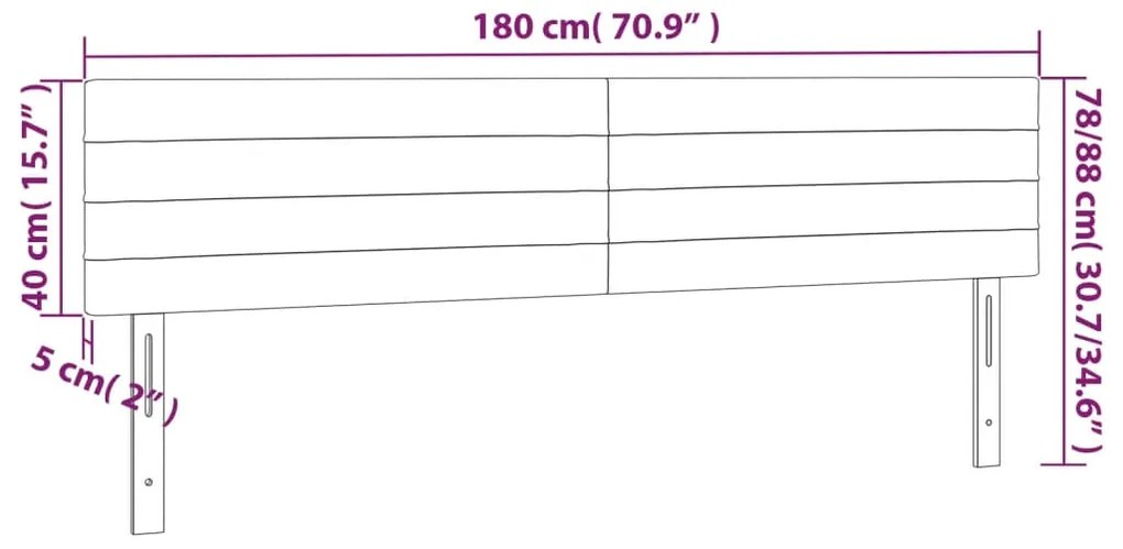 Cabeceira de cama 2 pcs veludo 90x5x78/88 cm rosa