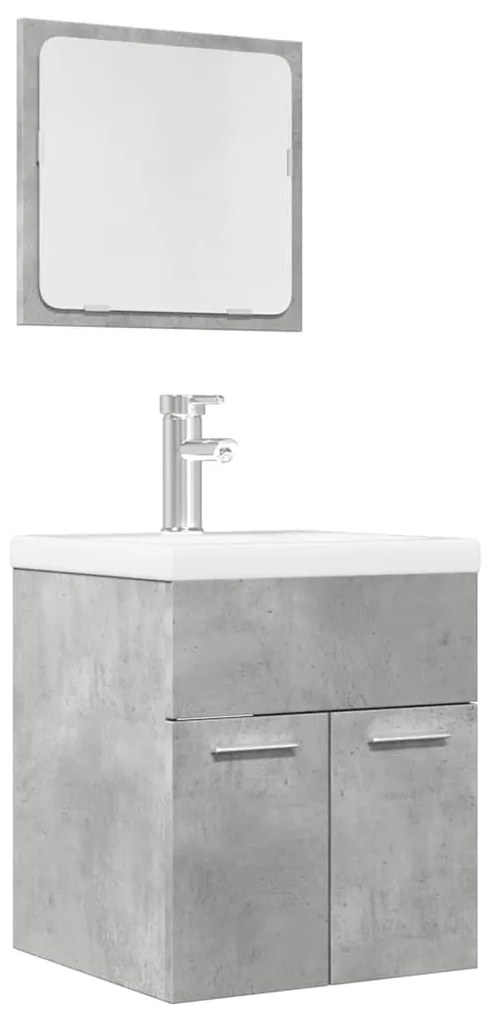 vidaXL 2 pcs conj. móveis casa banho derivados madeira cinza cimento