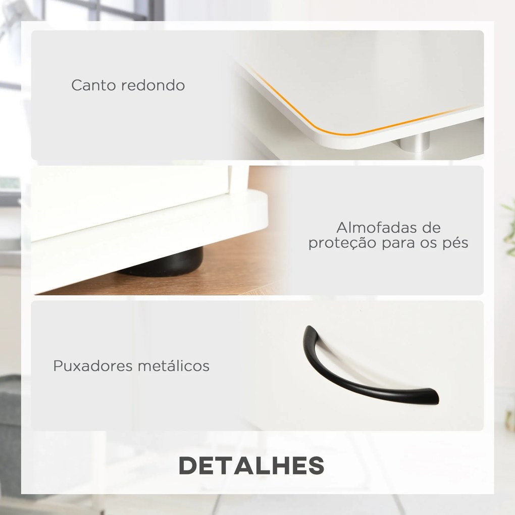 Secretária de Canto – Modelo Uppsala – 120x55x85 – Moderna – Branco