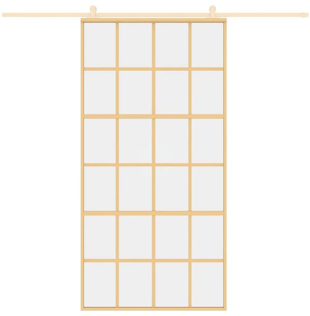 Porta deslizante 102,5x205 cm vidro ESG/alumínio dourado