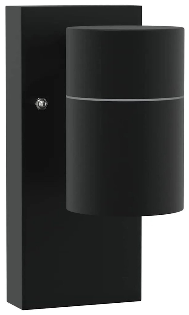 Luzes de Parede Externas 2 pcs Preto Aço Inoxidável IP44