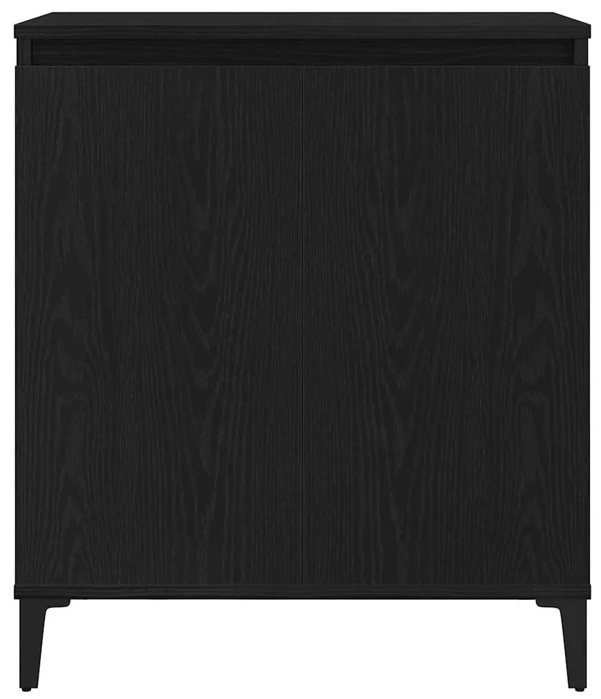 Buffet vidaXL Preto de Carvalho 60x35x70 cm em Madeira Aglomerada