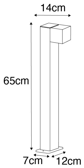 Candeeiro de exterior de pé industrial ouro antigo 65 cm IP44 - Baleno Country / Rústico,Moderno,Industrial