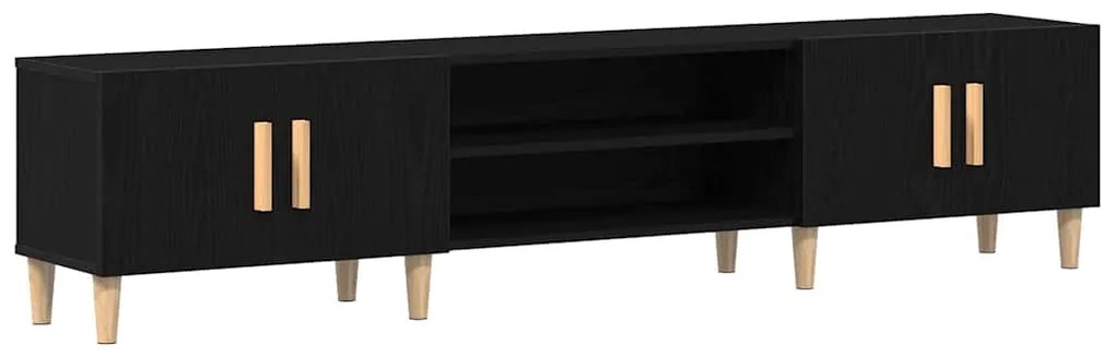 Cabinet de TV vidaXL Preto Carvalho 180x31,5x40 cm Madeira Derivada