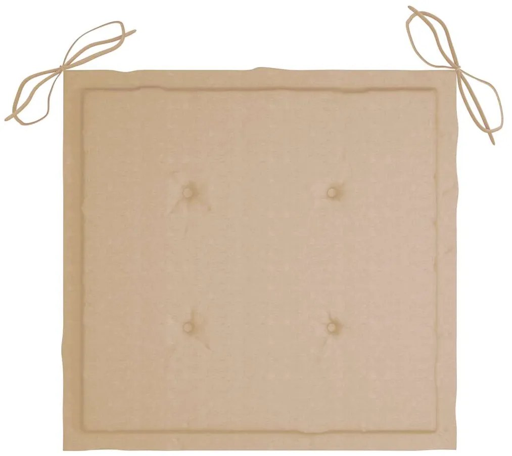 Cadeiras de jardim empiháveis c/ almofadões 8 pcs teca maciça