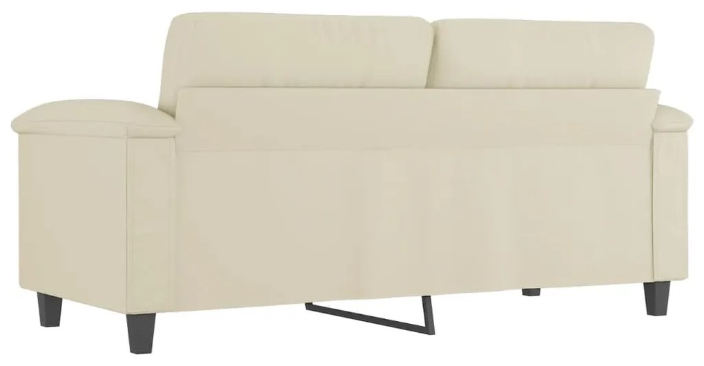 Sofá de 2 lugares 140 cm couro artificial cor creme