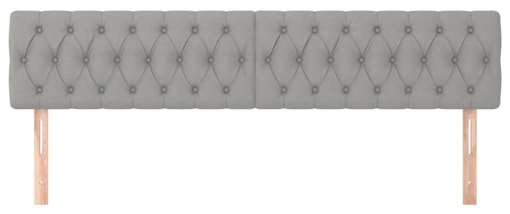 Cabeceira de cama 2 pcs tecido 90x7x78/88 cm cinzento-claro