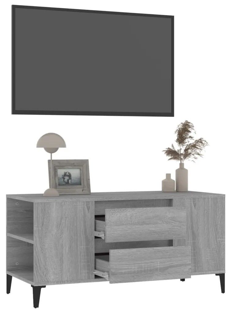 Móvel de TV 102x44,5x50 cm derivados madeira cinzento sonoma