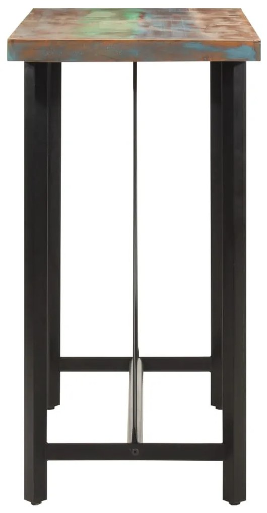 Mesa de bar 110x55x107 cm madeira recuperada maciça e ferro