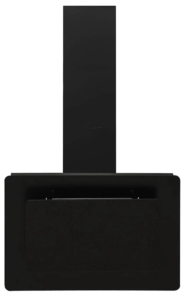 Exaustor de parede 60 cm aço inoxidável e vidro temperado preto