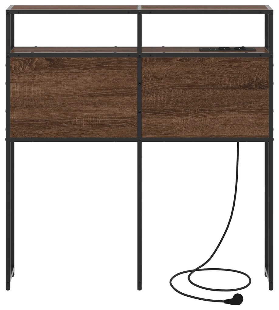 Cabeceira de armazenamento Carvalho castanho 80 cm