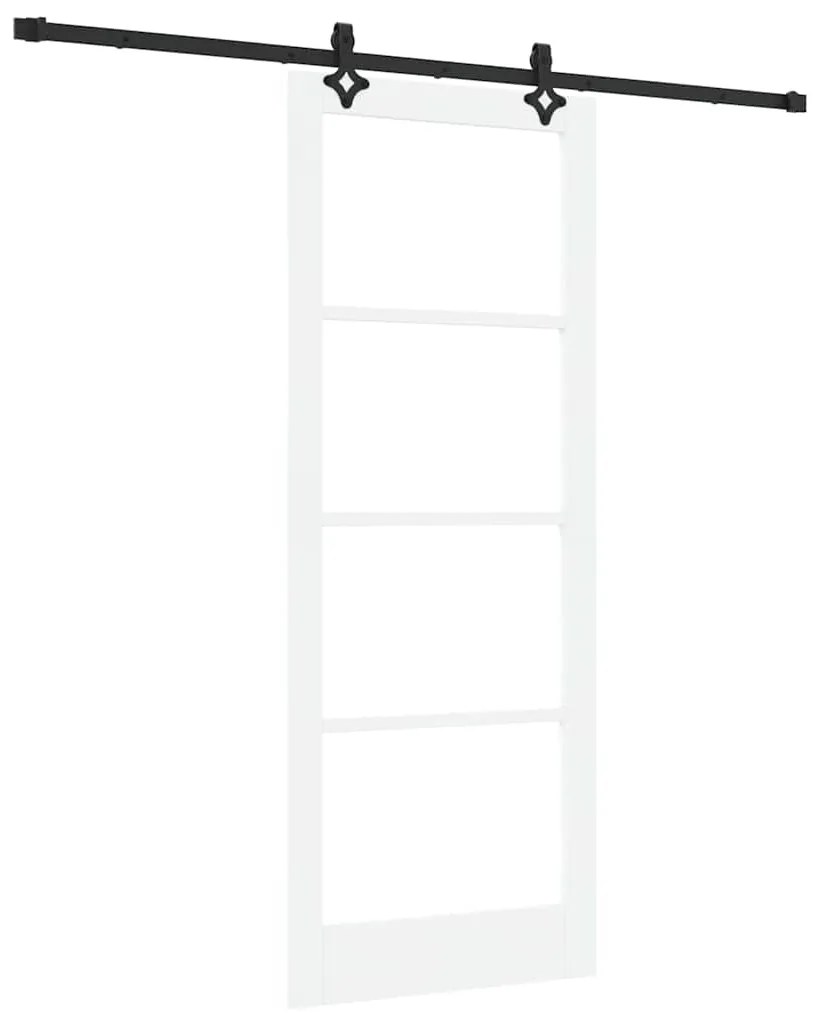 Conjunto de Porta Deslizante vidaXL Branco 83x211 cm Madeira Sólida Pi