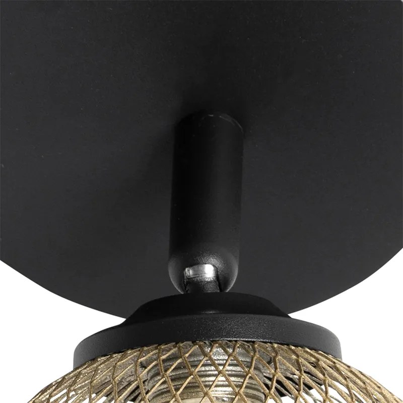 Foco preto com dourado 2 luzes - Athens Wire