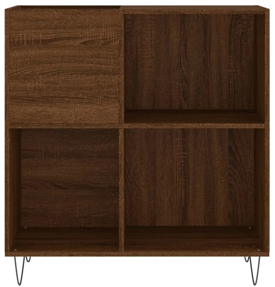 Armário p/ discos 84,5x38x89cm deriv. madeira carvalho castanho