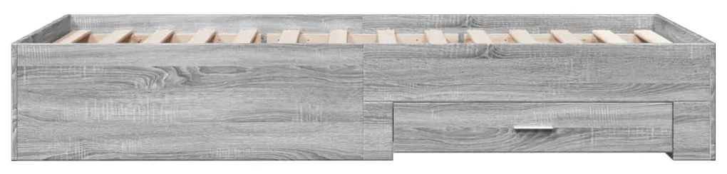 Estrutura de cama c/ gavetas derivados madeira cinza sonoma