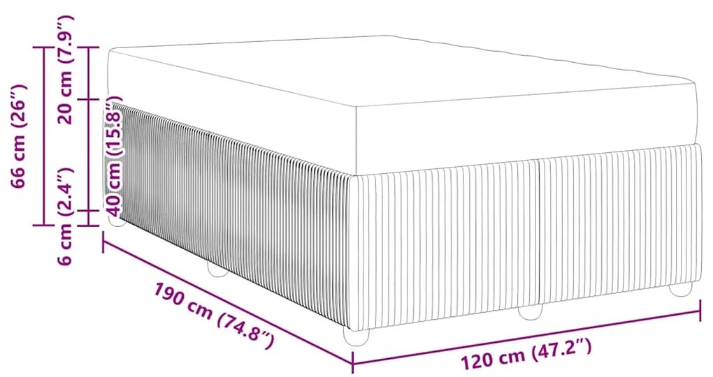 Estrutura de cama com colchão Cinzento escuro 120 x 190 cm