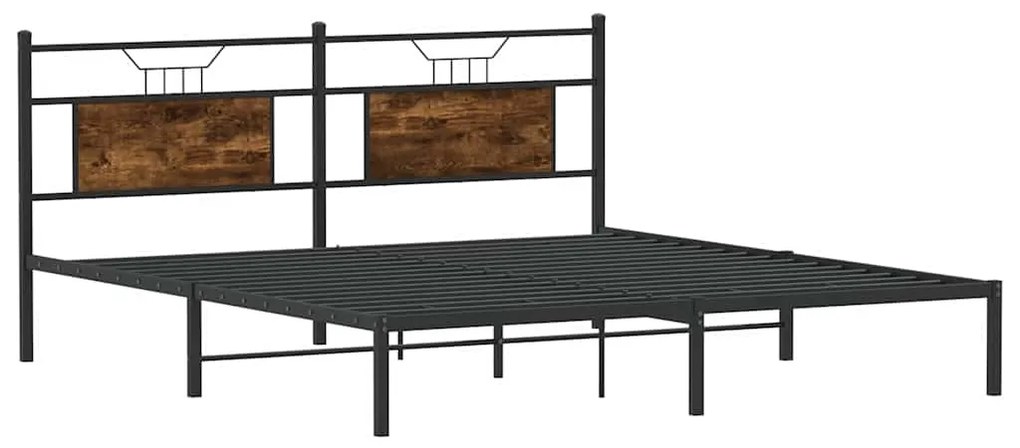 Estrutura de cama sem colchão 160x200 cm carvalho fumado