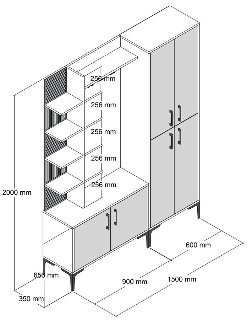 Hall Stand Viyana DA – Branco – 150x200x35 cm