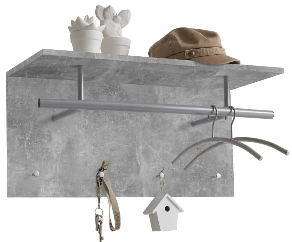 428782 FMD Bengaleiro de parede 72x29,3x34,5 cm cinzento cimento