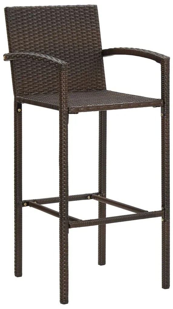 7 pcs conjunto de bar p/ jardim acácia maciça/vime PE castanho
