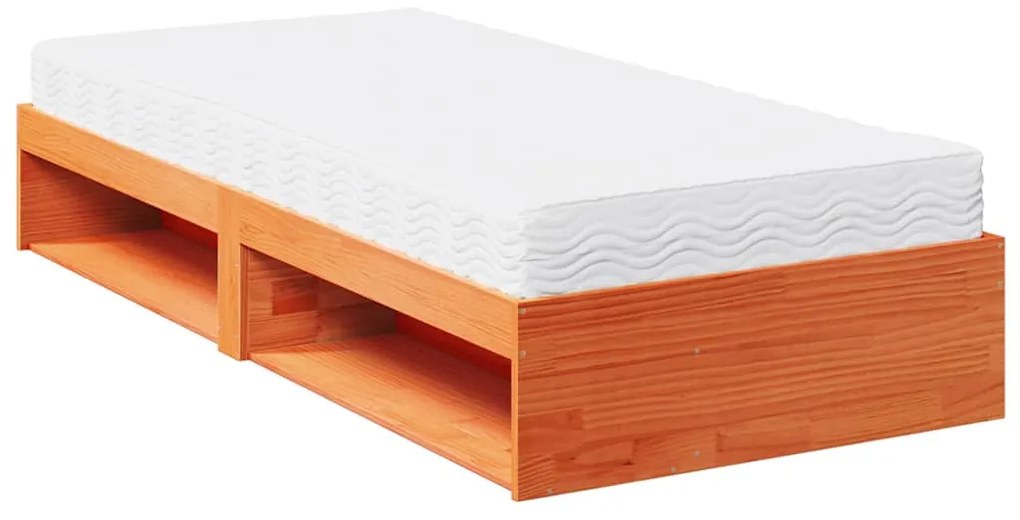 Sofá-cama com colchão 90x200 cm pinho maciço castanho-mel