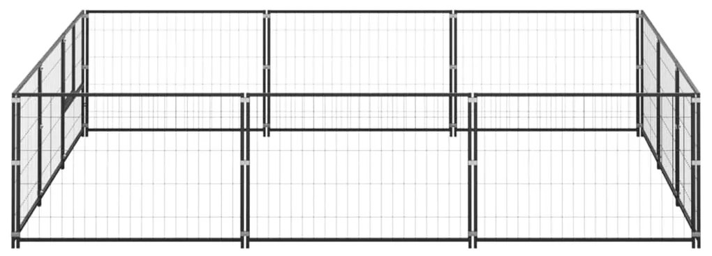 Canil para cães 9 m² aço preto