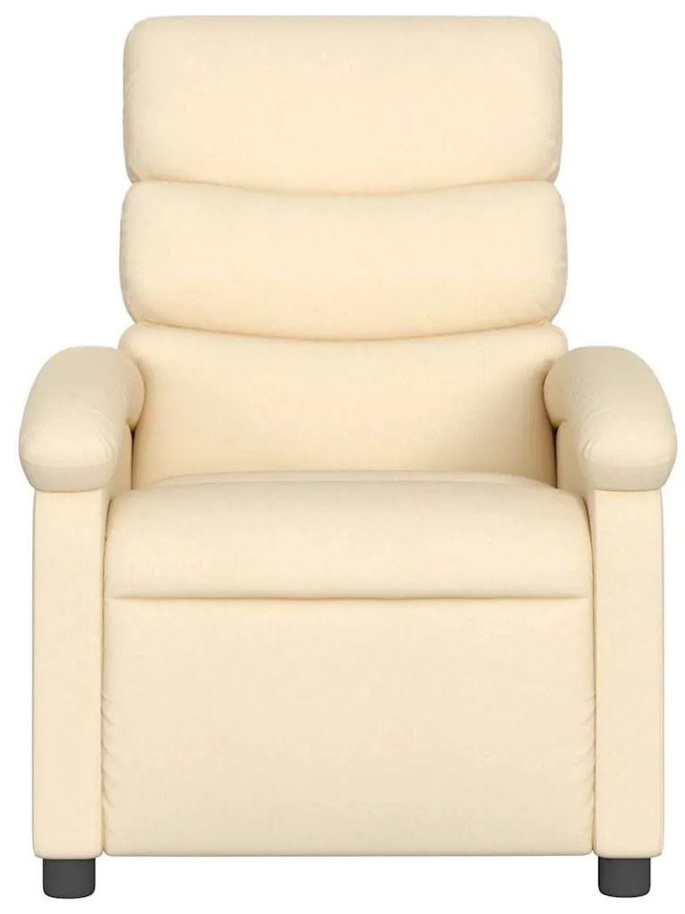 Poltrona de massagens reclinável tecido cor creme