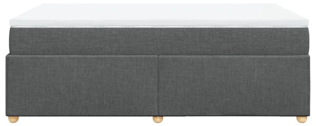 Cama boxspring com colchão 120x190 cm tecido cinzento-escuro