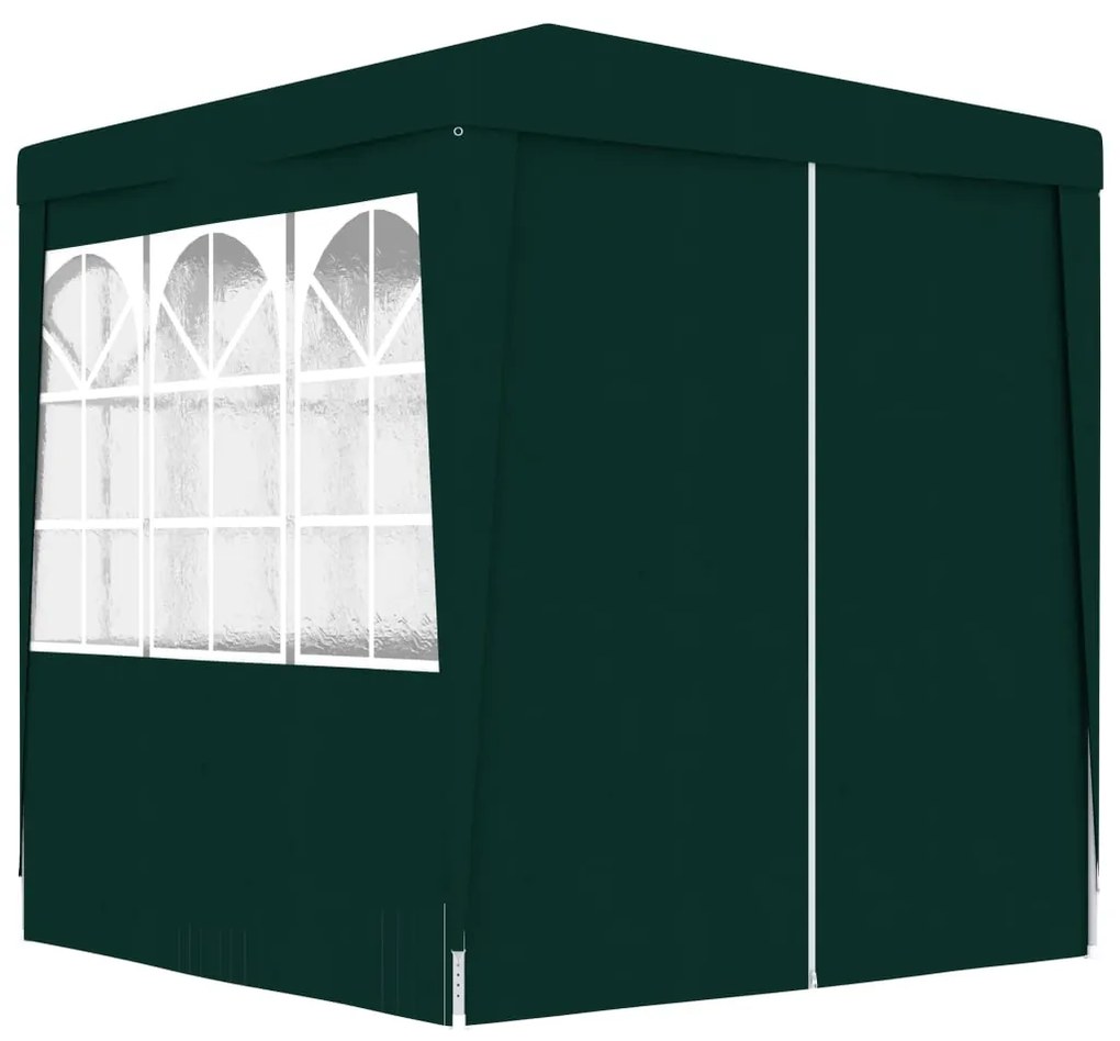 Tenda festas profiss. c/ paredes laterais 2,5x2,5m 90g/m² verde