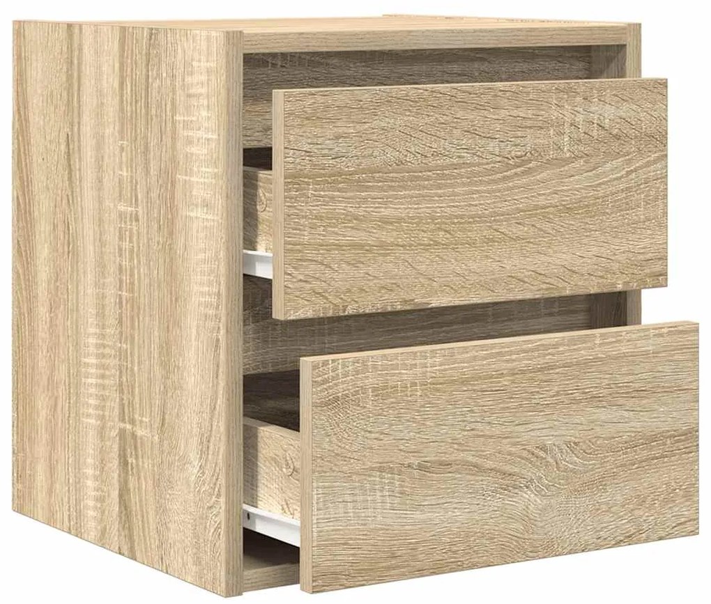 Mesa de cabeceira de parede 38x34x40 cm carvalho sonoma