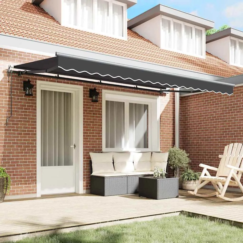 Toldo Retrátil Manual Antracite 400x200 cm 400 x 200 cm 4 x 2 m