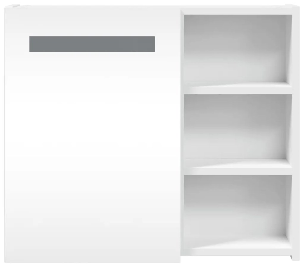 Armário espelhado p/ casa de banho c/ LEDs 60x13x52cm branco
