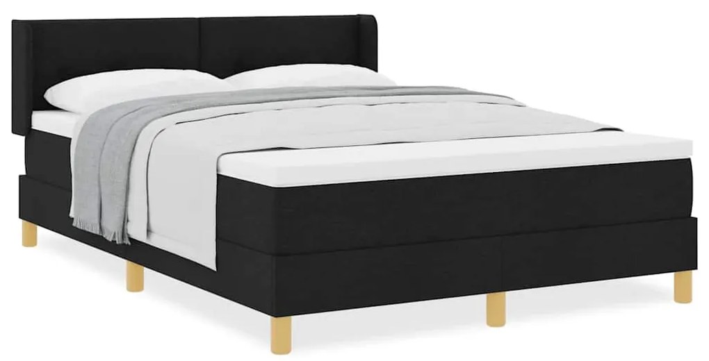 Cama Box com cabeceira Manual Preto 140 x 200 cm Estofado