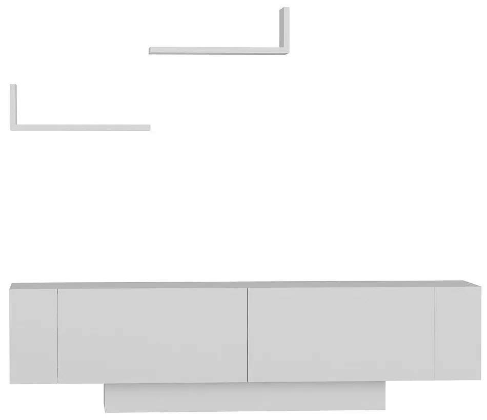 Móvel de TV "Ekol" com Prateleiras de Parede – Branco - 150x31.5x40 cm